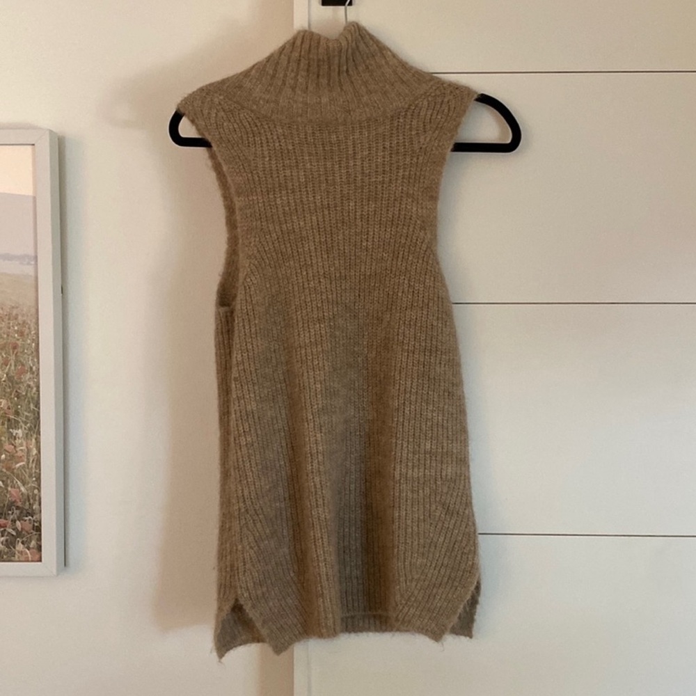 JOIE sleeveless tan turtleneck